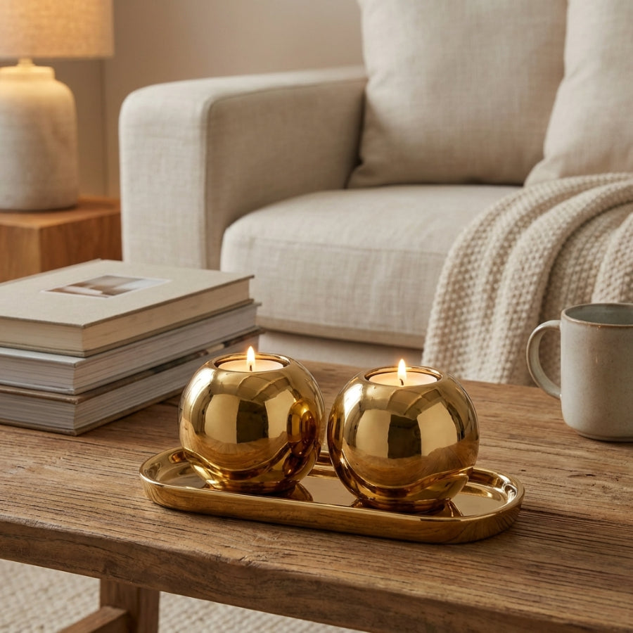 Orbit Dou Candle Holder Set