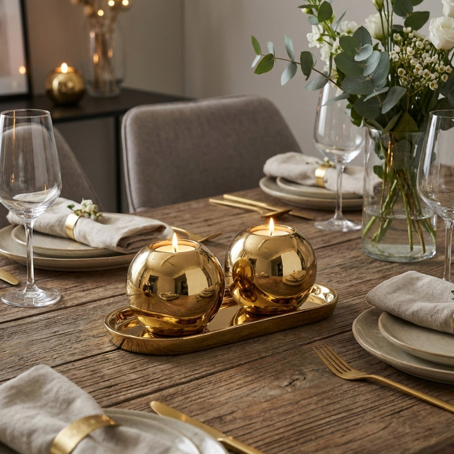 Orbit Dou Candle Holder Set