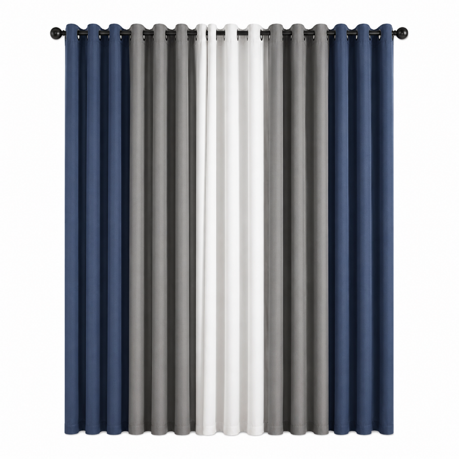 Bronya Plain Set of 5 Curtains