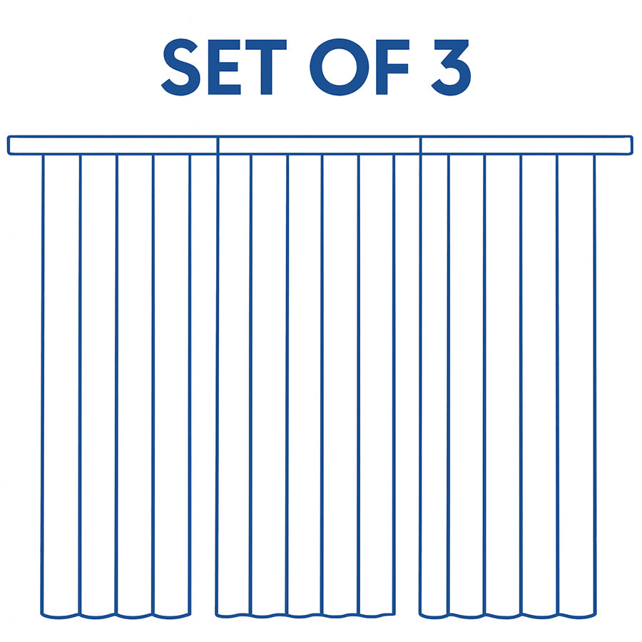 Becka Plain & Print Set Of 3 Curtains