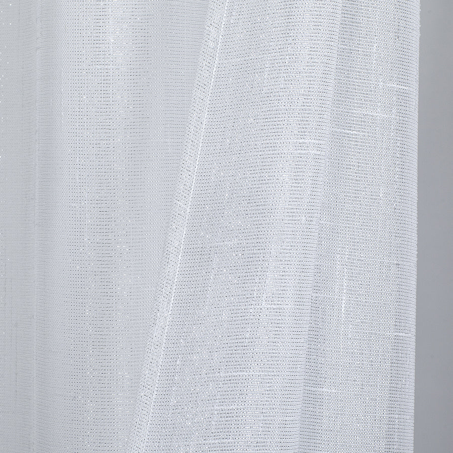 Alysin White Shiny Sheer Curtain