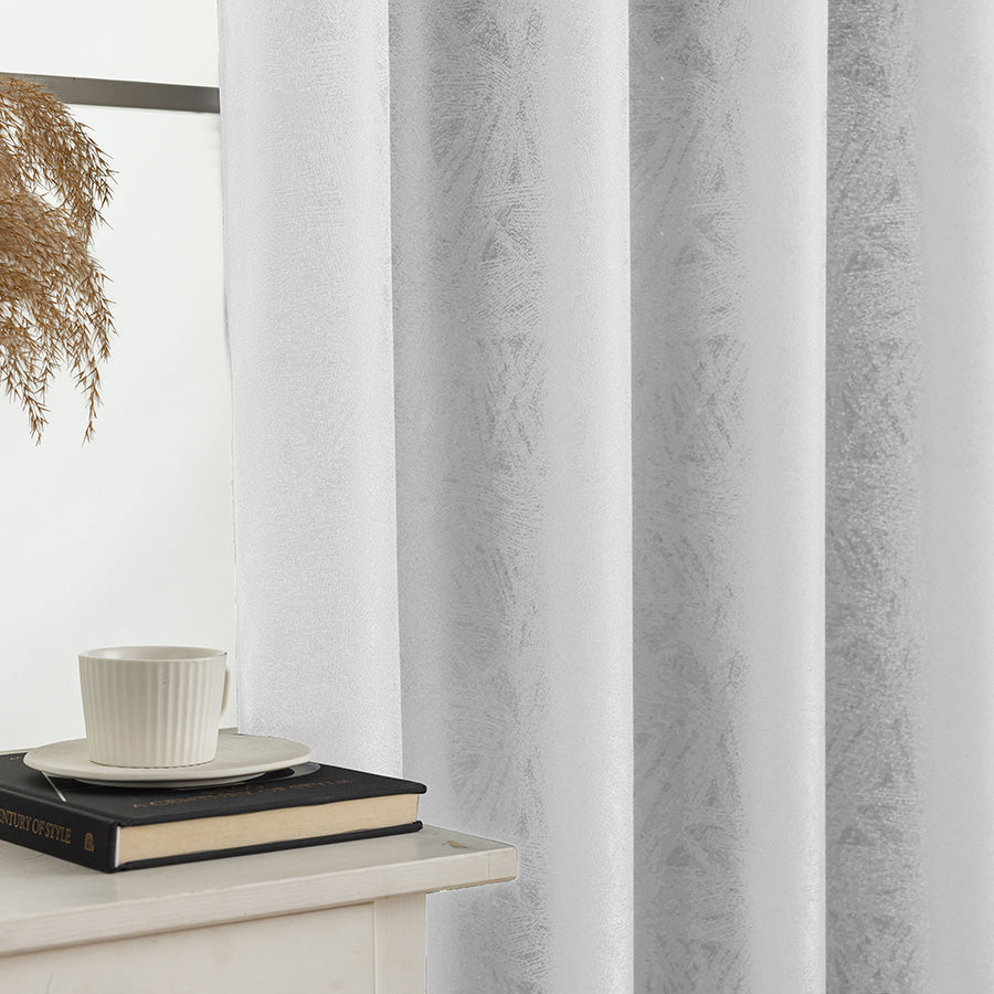 Brita White Pearl Set of 2 Curtains