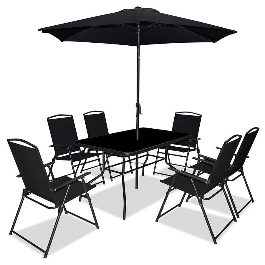 Aberdeen 6 Seater Dining Set with Umbrella