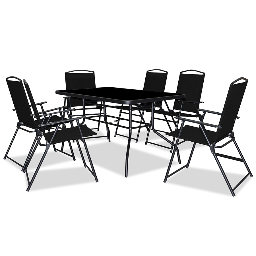 Aberdeen 6 Seater Dining Set with Umbrella