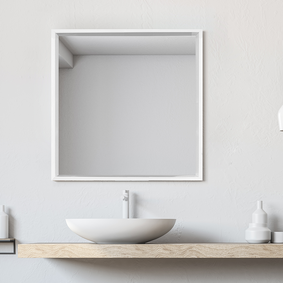 Indre White Framed Mirror 60x60cm