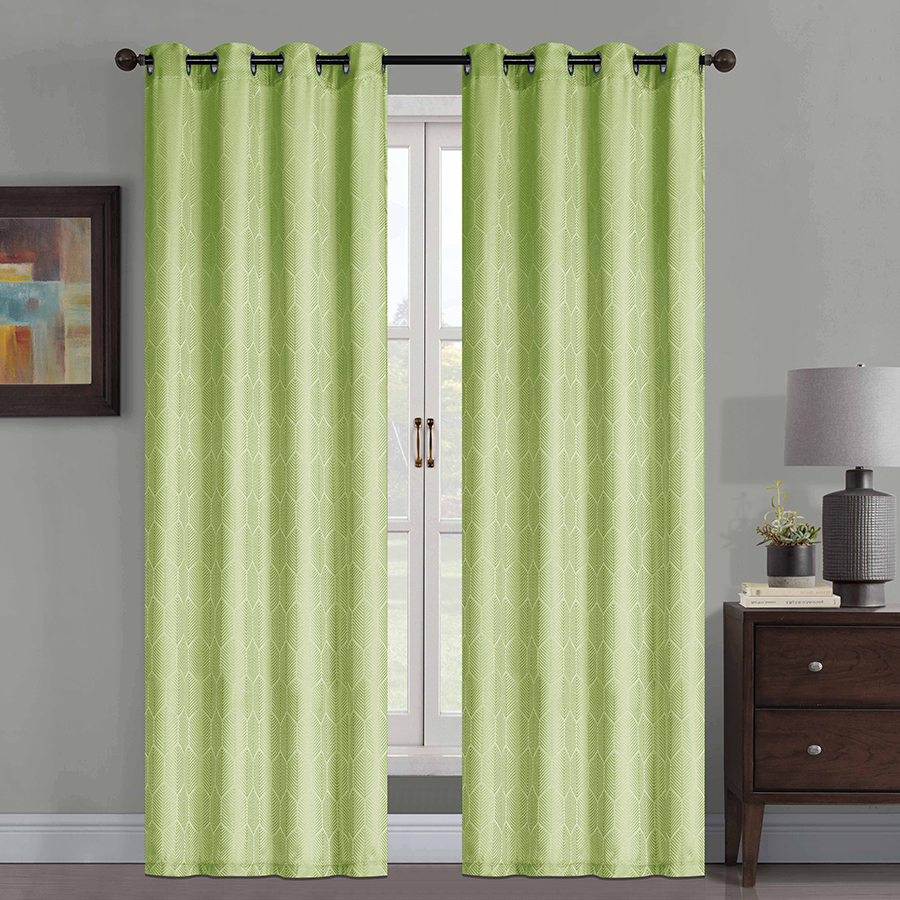 Jaren Lime Green S/2 Curtains 54x63"