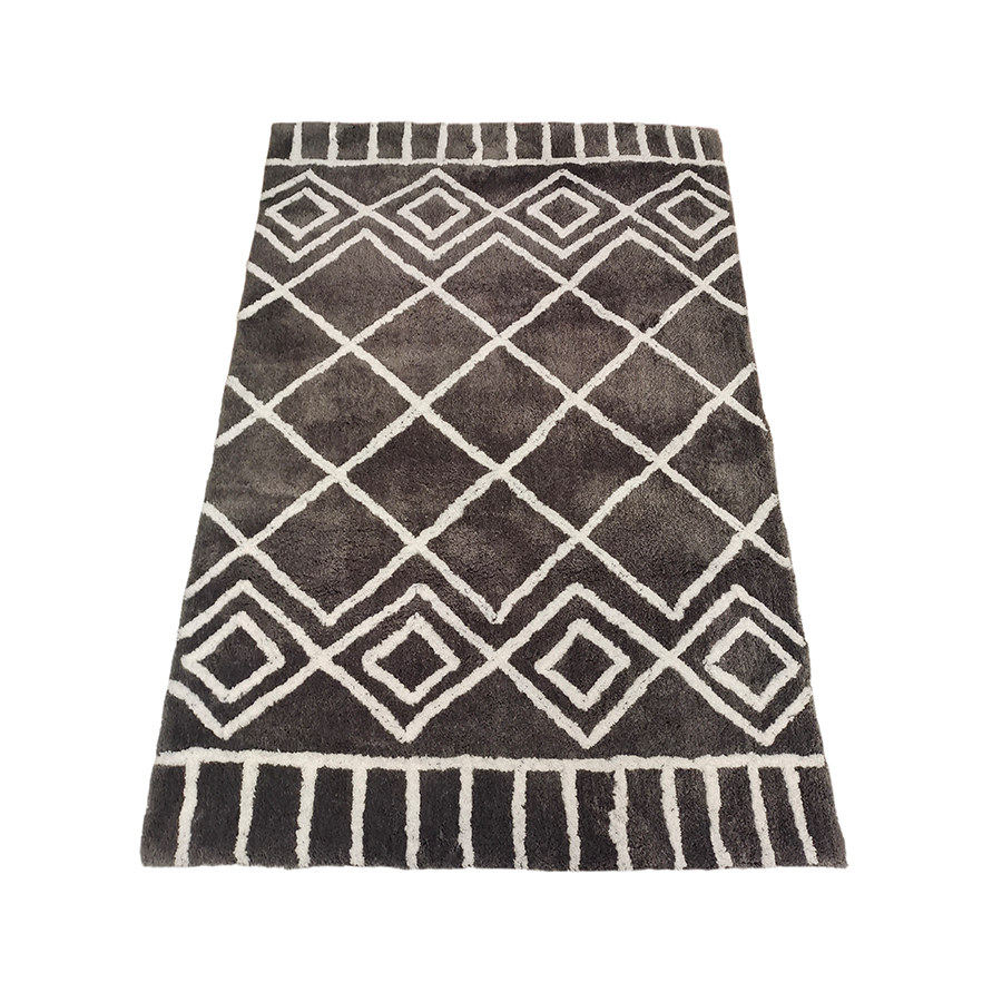 Sacha Boho Gray Tufted Rug