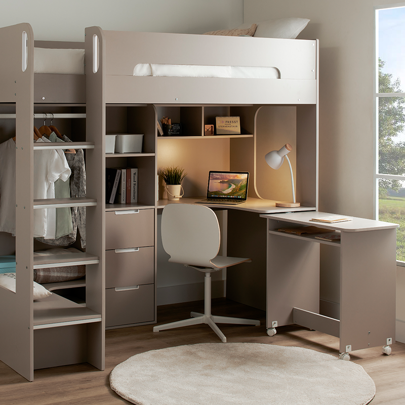 Terrie Loft Bed with Desk