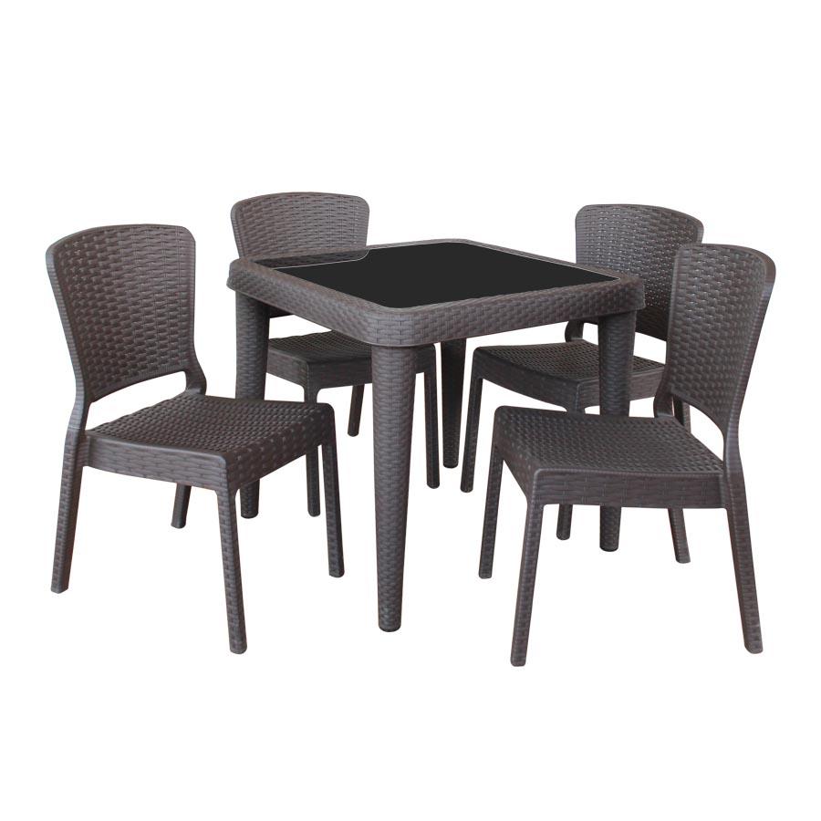 HXTC-8855-2 4 Seater Plastic Outdoor Dining