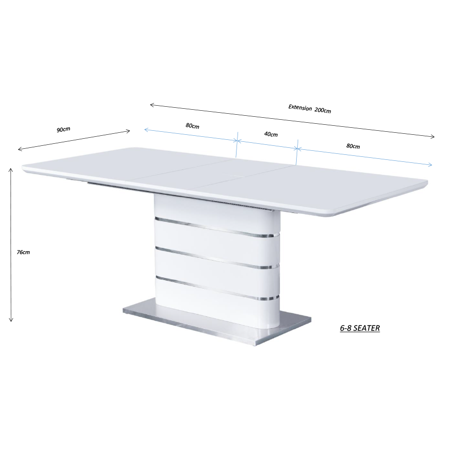 Lynda Extension 6-8 Seater Dining Table