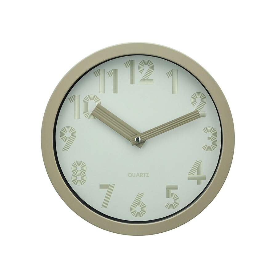 Elena Taupe Plastic Clock 20cm