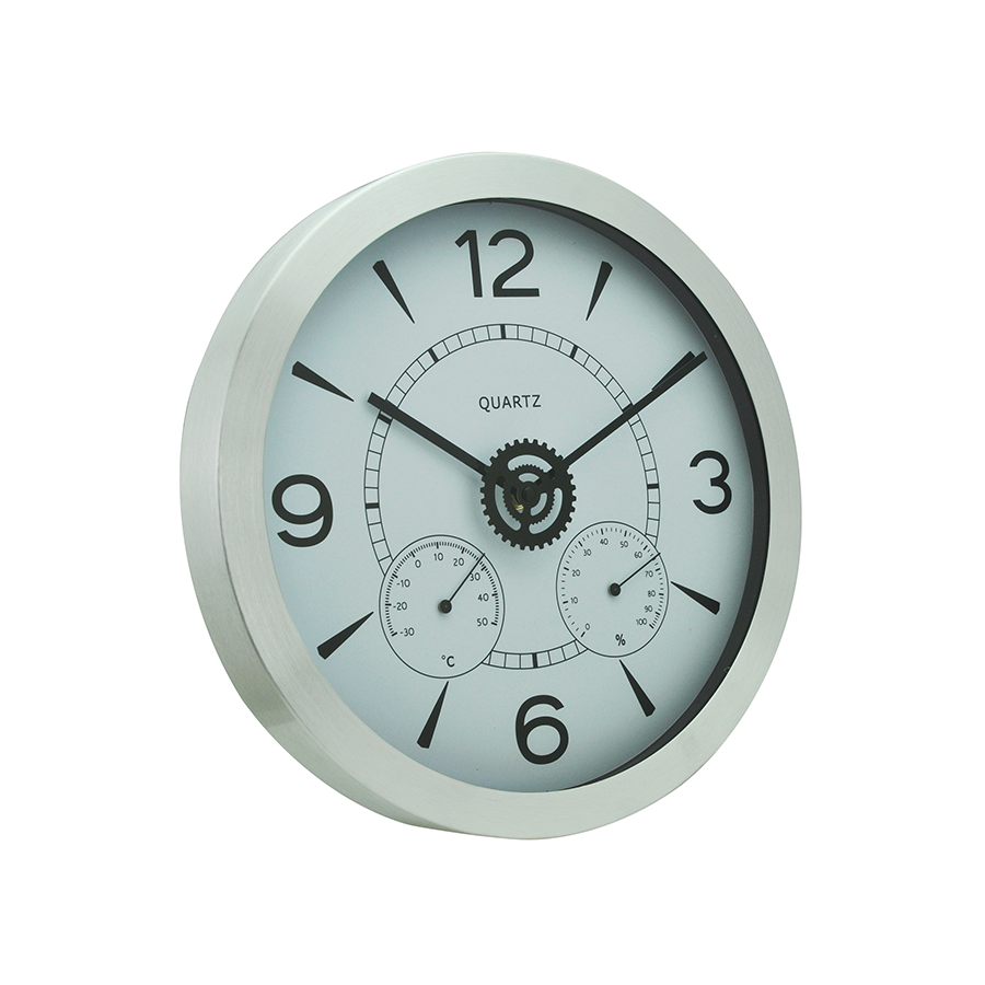Elisha Silver Plastic Clock 30cm