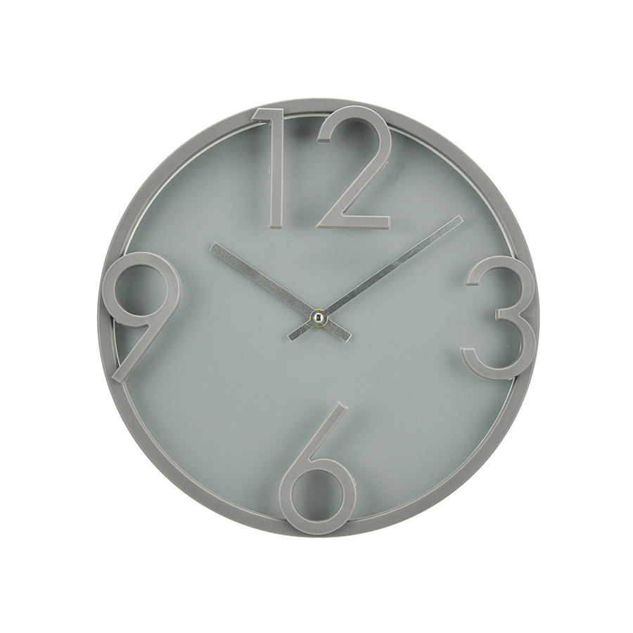 Emmie Gray Plastic Clock 30cm