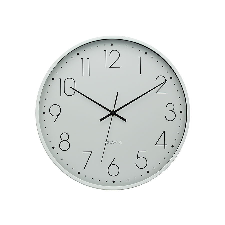 Ezra White Plastic Clock 40cm