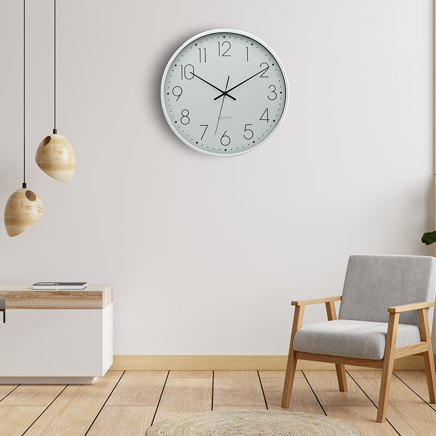 Ezra White Plastic Clock 40cm
