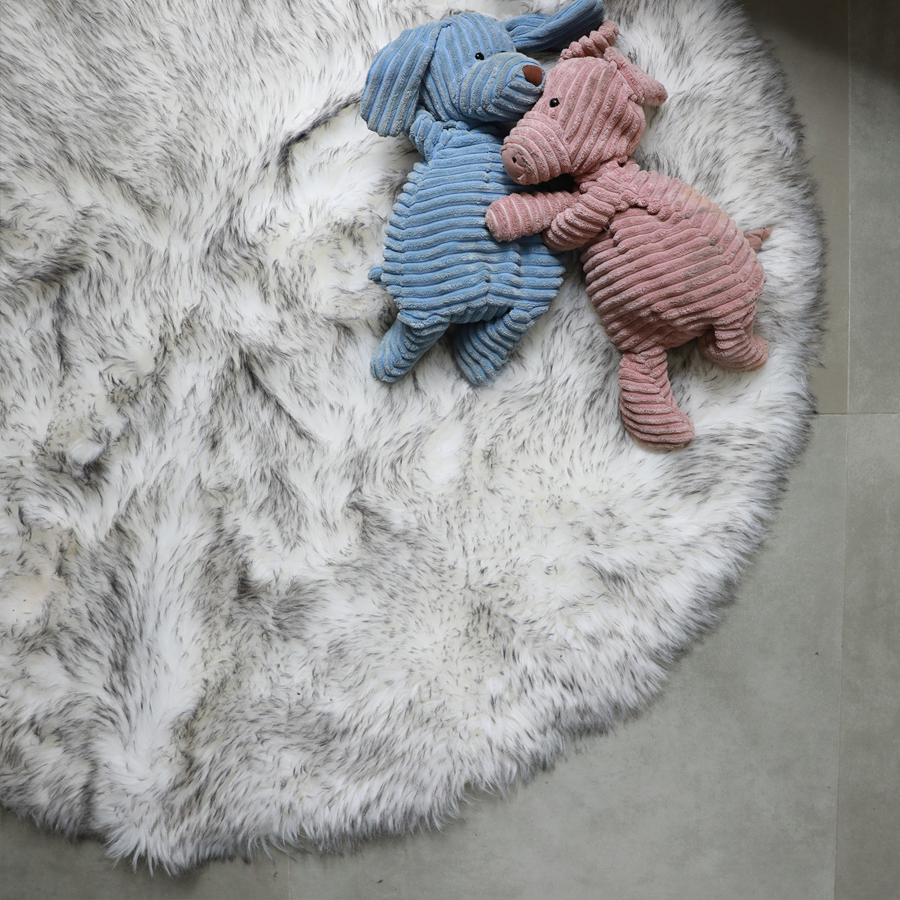 Grey Tipped Round Rug