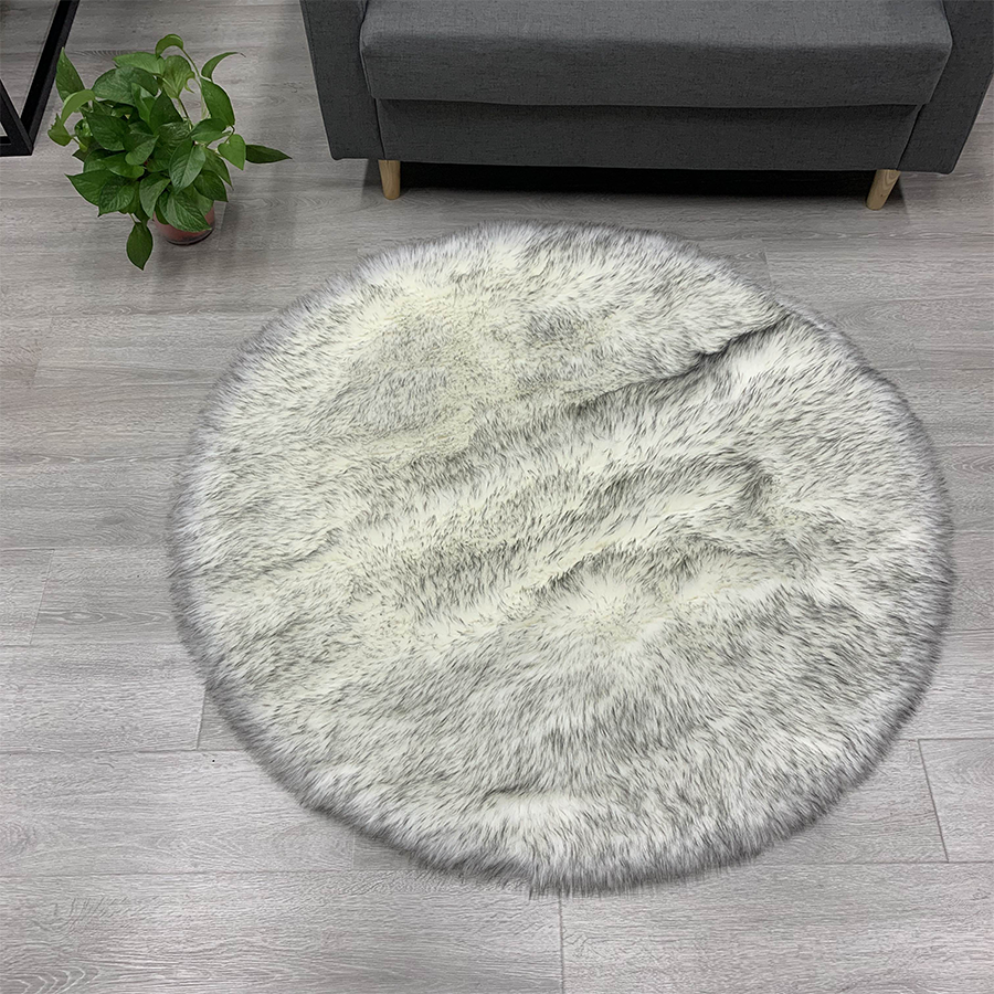 Grey Tipped Round Rug