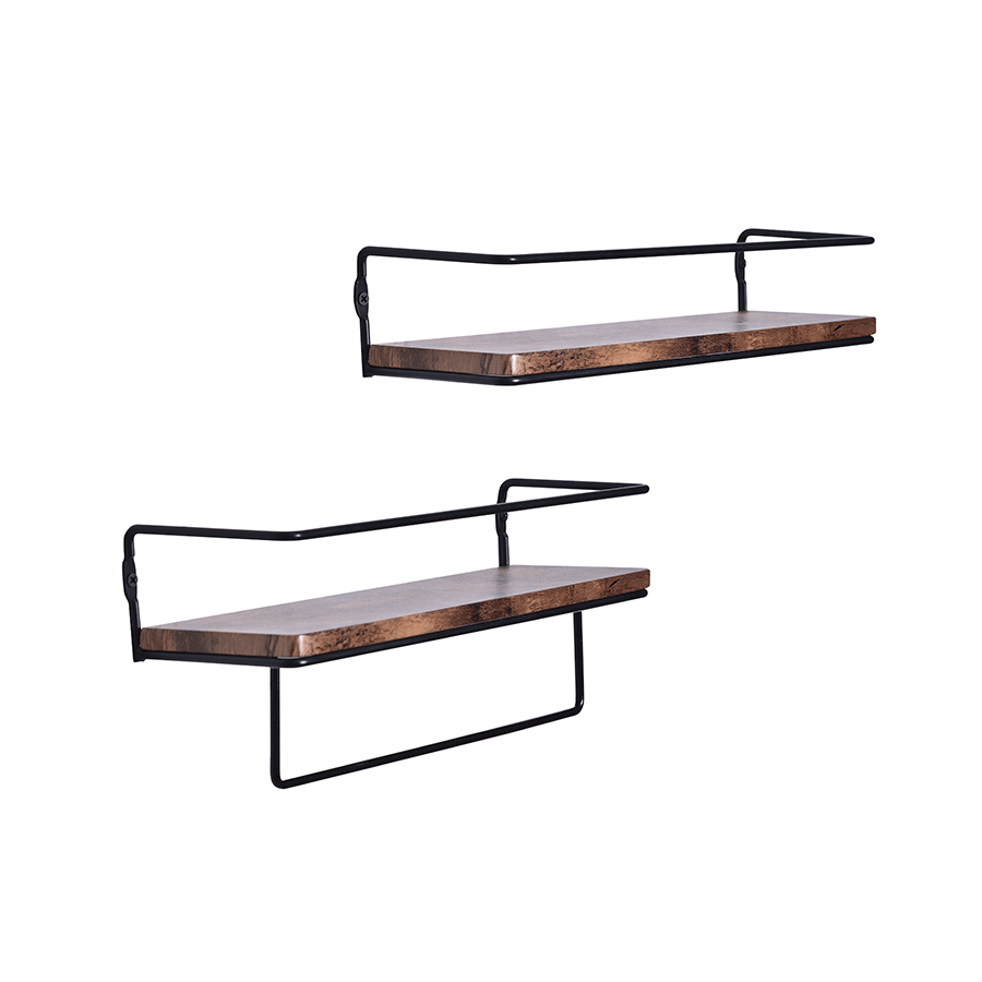 Ekon Set of 2 Shelves with Bracket Ekon Set of 2 Shelves with Bracket Walnut Mandaue Foam