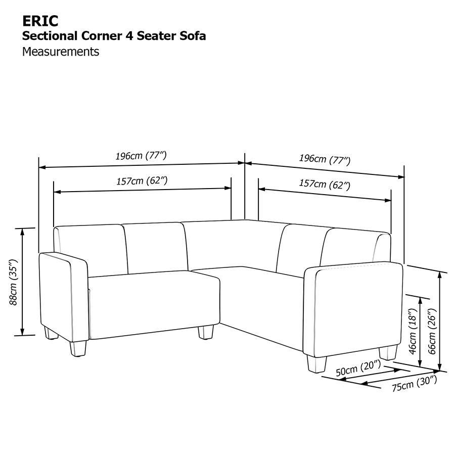 MORE ERIC OPTIONS Eric Sectional 4 Seat Corner Sofa Eric Sectional 4 Seat Corner Sofa Mandaue Foam