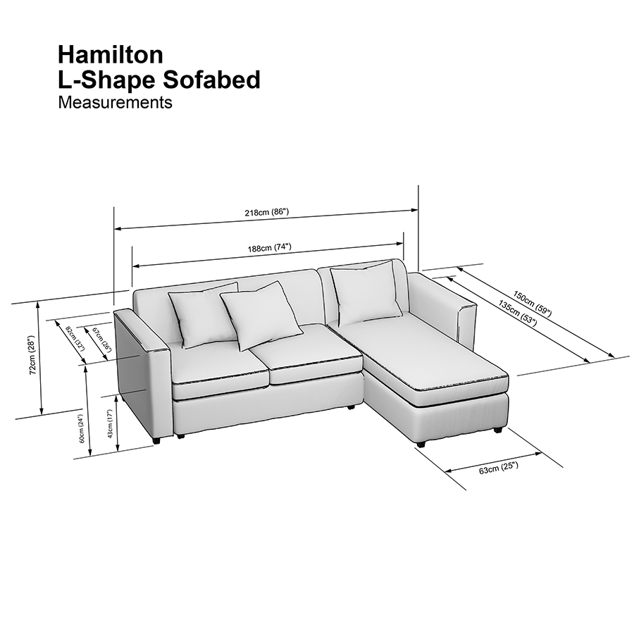 Hamilton Sofa Bed Right Chaise Sofa