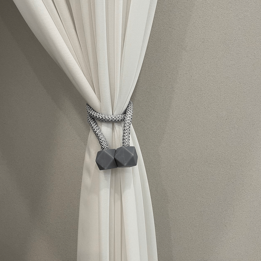 Sabine Grey Magnetic Tieback Pair