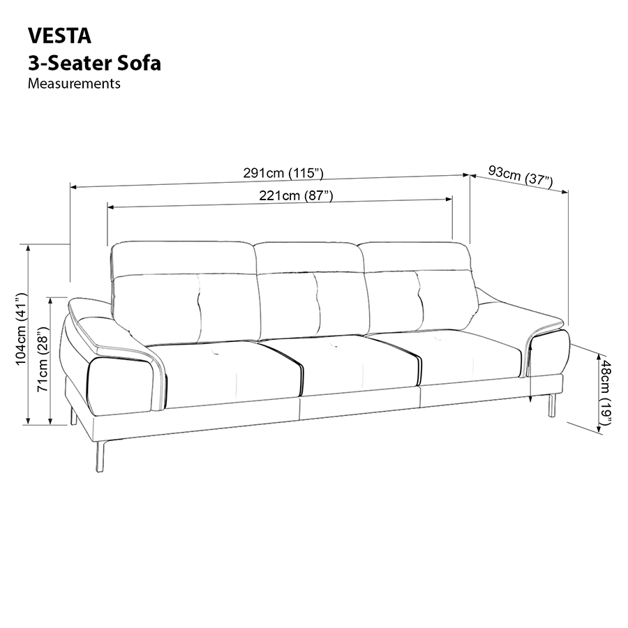 MORE VESTA OPTIONS Vesta 3 Seater Sofa Vesta 3 Seater Sofa Mandaue Foam